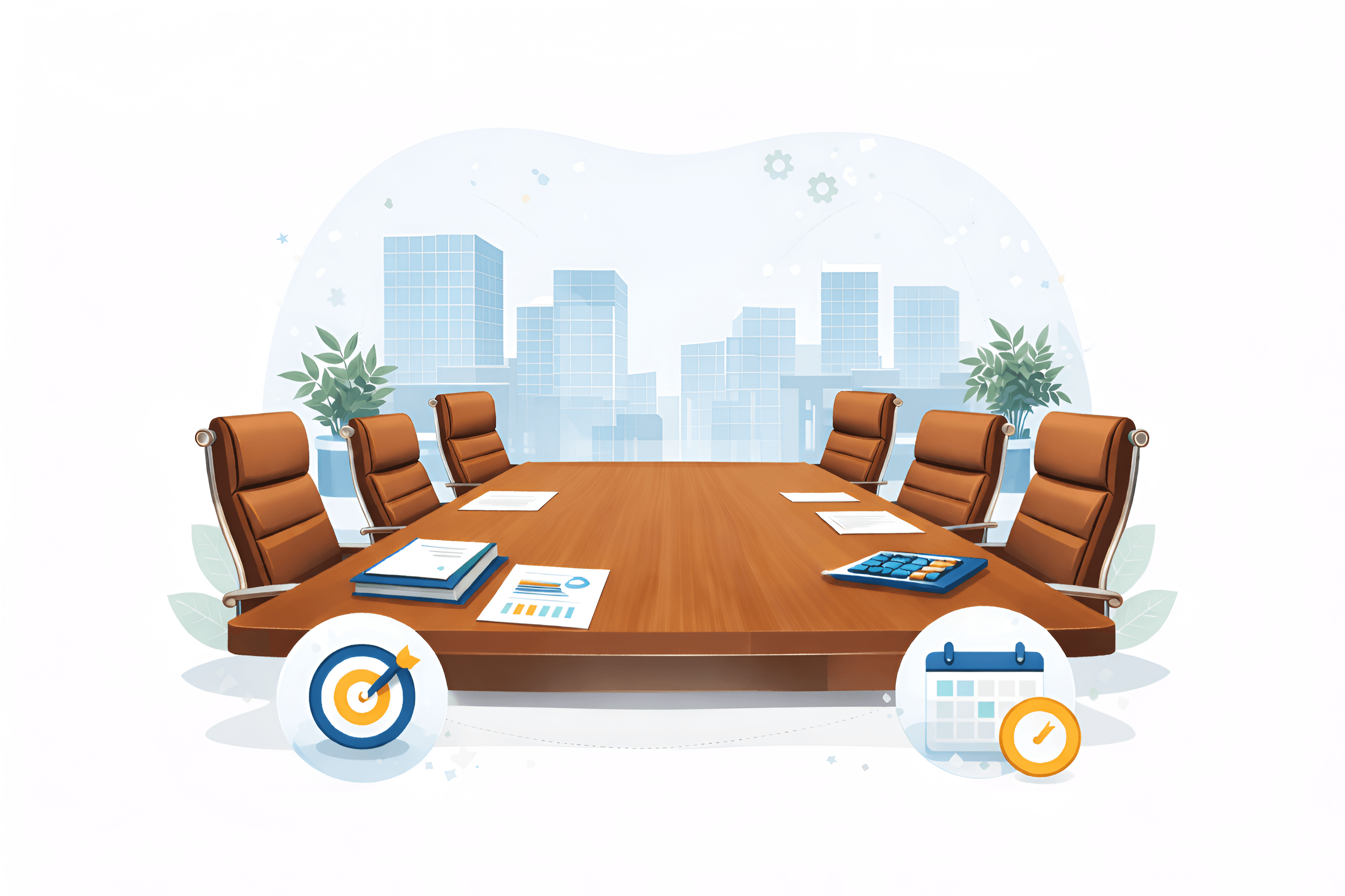 Business team reviewing quality documents and reports in meeting